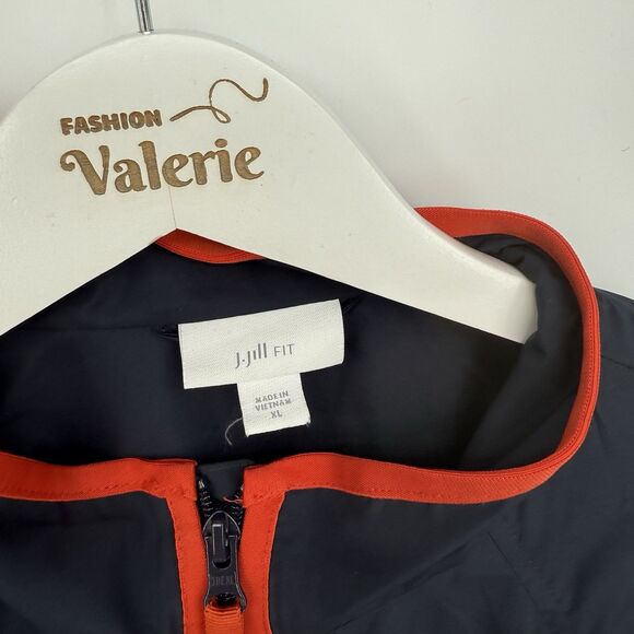 J.Jill Fit Blue Water Repellent Lightweight Athletic Zip Jacket Size XL Red - Picture 5 of 9